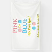 ピンクかブルーが大好き！性別の表示 横断幕 (縦)