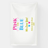 ピンクかブルーが大好き！性別の表示 横断幕 (縦)