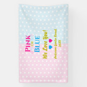 ピンクかブルーが大好き！性別の表示 横断幕 (縦)