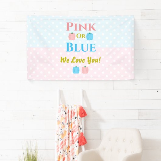 ピンクかブルーが大好き！性別の表示 横断幕 (インサイチュ)