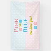 ピンクかブルーが大好き！性別の表示 横断幕 (縦)