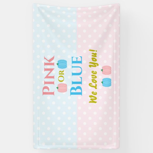 ピンクかブルーが大好き！性別の表示 横断幕 (縦)