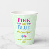 ピンクかブルーが大好き!性別の表示 紙コップ (正面)