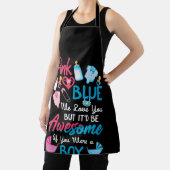 ピンクかブルーが好きで、性別を示すチーム エプロン (インサイチュ)