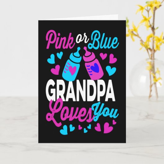 ピンクかブルーのおじいちゃんは大好き |性別の管理人 カード (黄色い花)