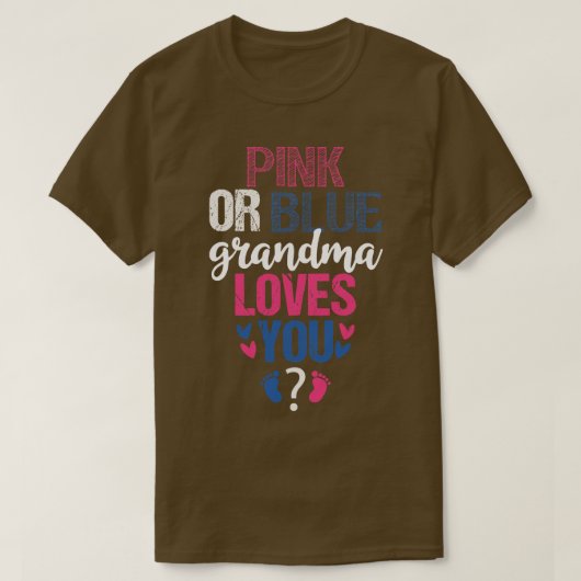 ピンクかブルーのおばあちゃんが大好き2 Tシャツ (デザイン正面)