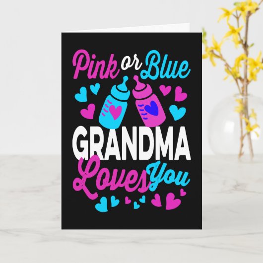 ピンクかブルーのおばあちゃんが大好き |性別の管理人 カード (黄色い花)