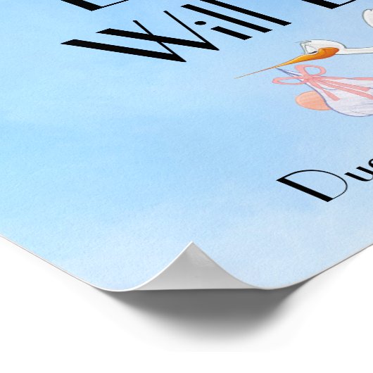 ピンクかブルーのどちらかがベビーシャワー ポスター (角)