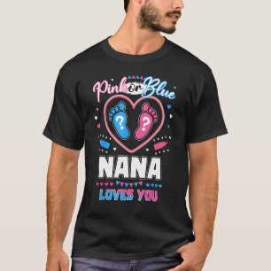ピンクかブルーのナナがあなたを愛する赤ちゃんシャワーmotehrのD Tシャツ
