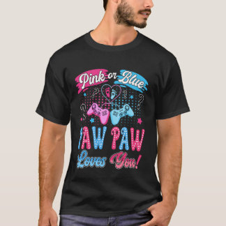 ピンクかブルーのパパ ラブユー ビデオゲーム 性別 Tシャツ