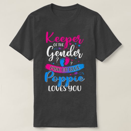 ピンクかブルーのポピーがKeeper Gender Revealを愛 Tシャツ (デザイン正面)