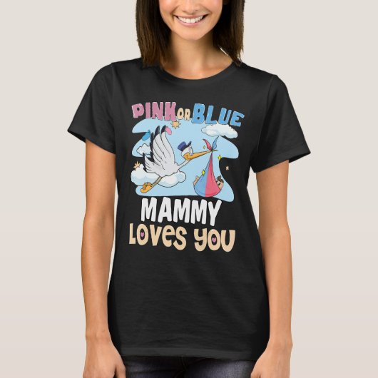 ピンクかブルーのママが今まで最高のお母さん大好き Tシャツ (正面)