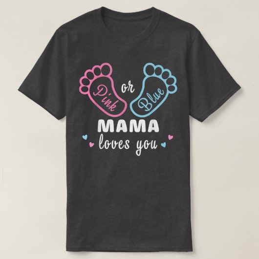 ピンクかブルーのママが愛するジェンダーの登場 Tシャツ (デザイン正面)