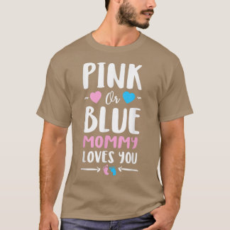 ピンクかブルーのママが愛する可愛い性別T Tシャツ