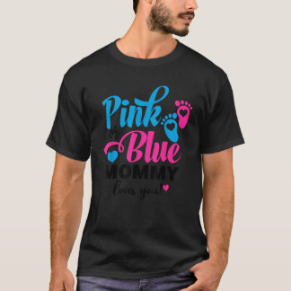 ピンクかブルーのママ愛あなたジェンダーを明かすベビーAn Tシャツ