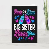 ピンクかブルーの姉が大好き |かわいい カード (正面)