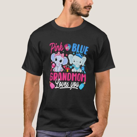 ピンクかブルーの祖母は性別を明かす愛 Tシャツ (正面)