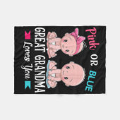 ピンクかブルーの素晴らしおばあちゃんが性別を明らかに愛する フリースブランケット (正面(横))