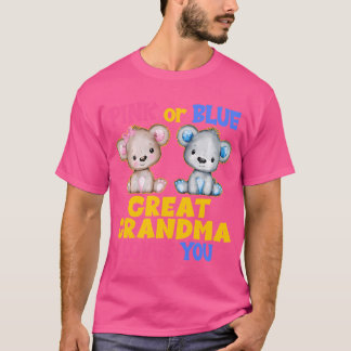 ピンクかブルーの素晴らしおばあちゃんが性別を明らかに愛する Tシャツ