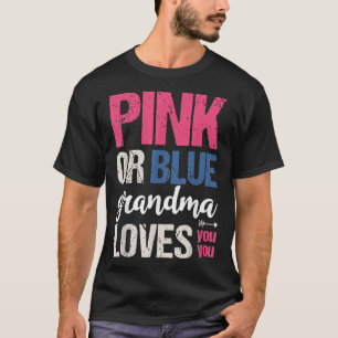 ピンクかブルーの素晴らしおばあちゃん愛するベビー性別R Tシャツ