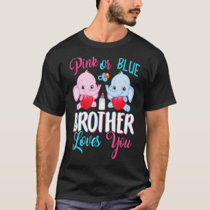 ピンクかブルーブラザーラブズオブライザゾウベビーゲンド Tシャツ