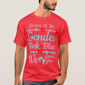 ピンクかブルー私たちは性別のキーパーを愛している Tシャツ