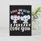 ピンクかブルー、すでに愛してるよ！性別発表ベイビー 招待状 (スタンド正面)