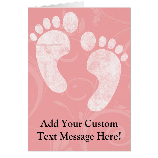 ピンクか白いベビーの足跡 (正面)