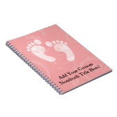 ピンクか白いベビーの足跡 ノートブック (右側)