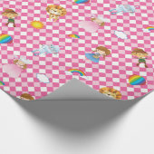 ピンクか白人の道化師のオズの魔法使いのキャラクター ラッピングペーパー (角)