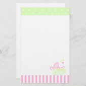 ピンクか緑のベビーカー 便箋 (正面/裏面)
