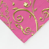 ピンクか色および金ゴールド音楽ノート毛布 フリースブランケット (角)