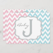 ピンクか青い象及びシェブロンの性は明らかにします 招待状 (正面/裏面)