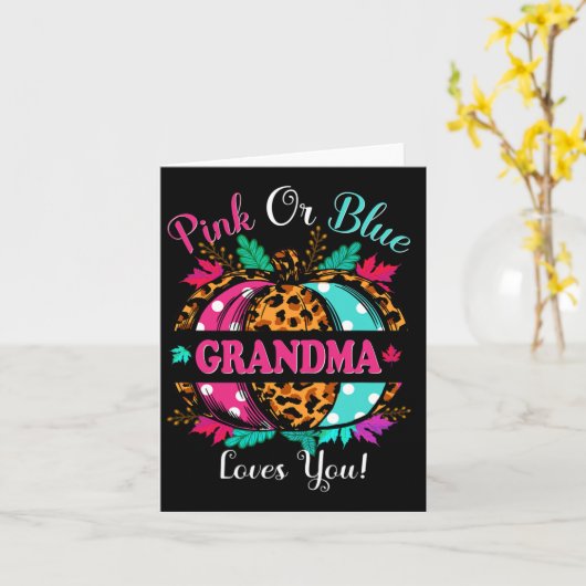 ピンクか青のおばあちゃんがヒョウかぼちゃを愛するファル カード (黄色い花)