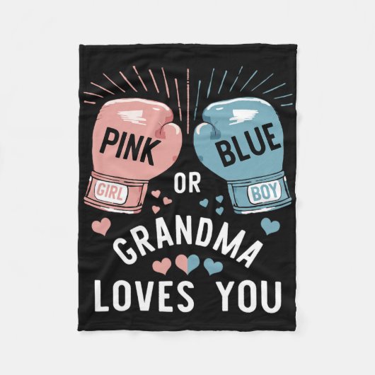 ピンクか青のおばあちゃん愛するボクシング性啓示 フリースブランケット (正面)