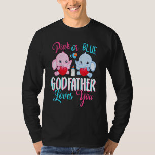 ピンクか青の女神はあなたを愛している象ベビーゲ Tシャツ