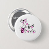 ピンクか黒い花花嫁 缶バッジ (正面&裏面)