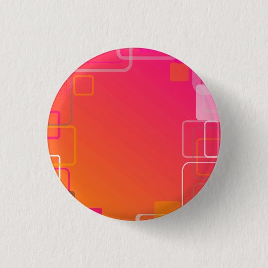 ピンクがかったオレンジ色の背景(カラフルの正方形) 缶バッジ (正面)