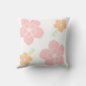 ピンクがかったオレンジ色の花 クッション (裏面)