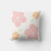 ピンクがかったオレンジ色の花 クッション (正面)