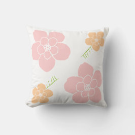 ピンクがかったオレンジ色の花 クッション