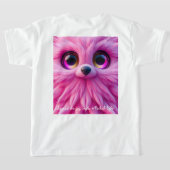 ピンクがかったキャラクター Tシャツ (レイダウン裏面)