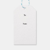 ピンクがかったファジーな背景のかわいい愛猫 ギフトタグ (裏面)