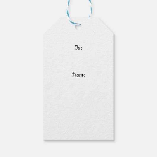 ピンクがかったファジーな背景のかわいい愛猫 ギフトタグ (裏面)