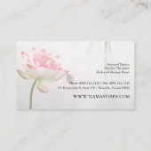 ピンクがかった白い蓮の花© 名刺 (裏面)