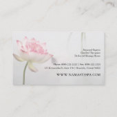 ピンクがかった白い蓮の花© 名刺 (裏面)