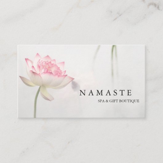 ピンクがかった白い蓮の花© 名刺 (正面)