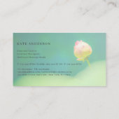 ©ピンクがかった白蓮の花緑 名刺 (裏面)