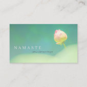 ©ピンクがかった白蓮の花緑 名刺 (正面)