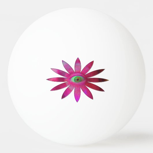 ピンクがかった目の花 卓球ボール (正面)